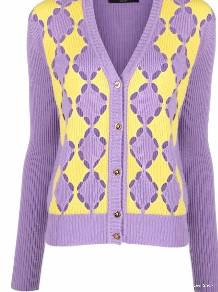 Affordable cardigan Versace two-tone Women cashmere 0324